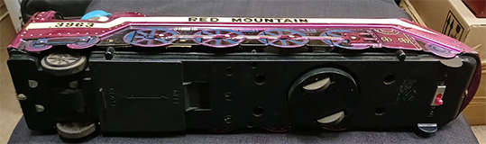 Vintage Metal Bell Clanger Red Mountain Express Train Battery Operated