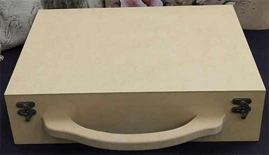 Raw MDF Large Suitcase with Handle & Metal Fittings
