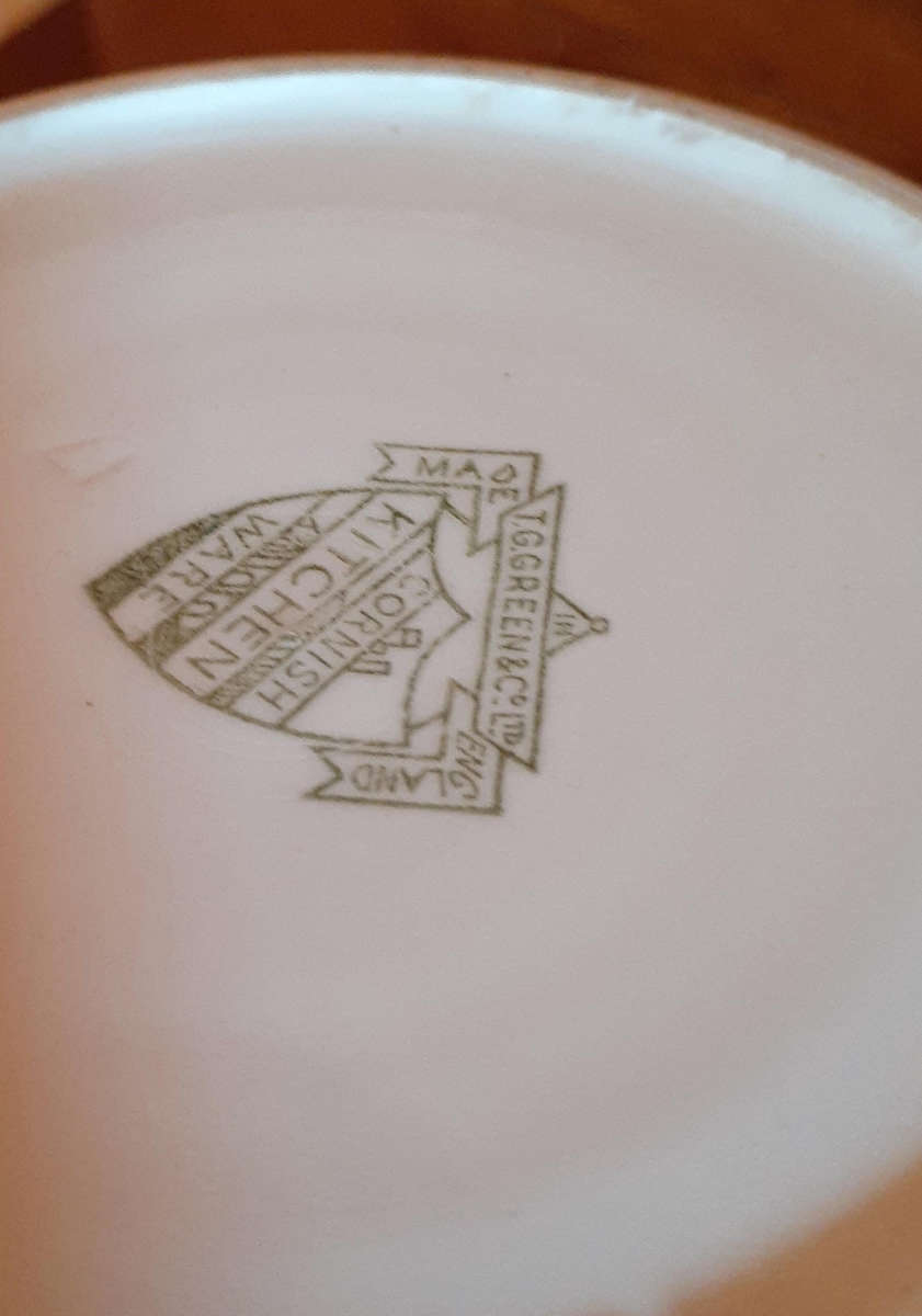 T G Green Cornishware Yellow and White  Jar AND Susie Cooper Jug