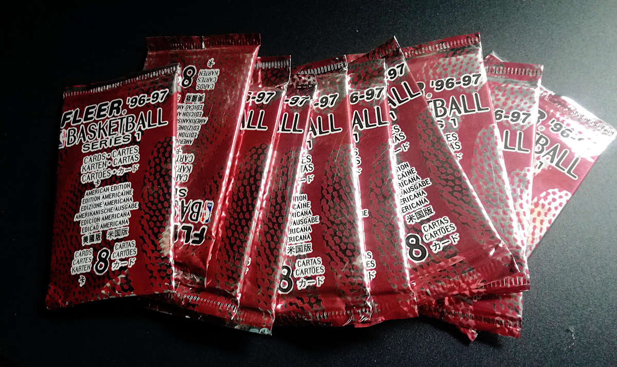 TEN Sealed Packs Fleer 1996-97 NBA Series 1 Trading Card Packs. KOBE ROOKIE YEAR