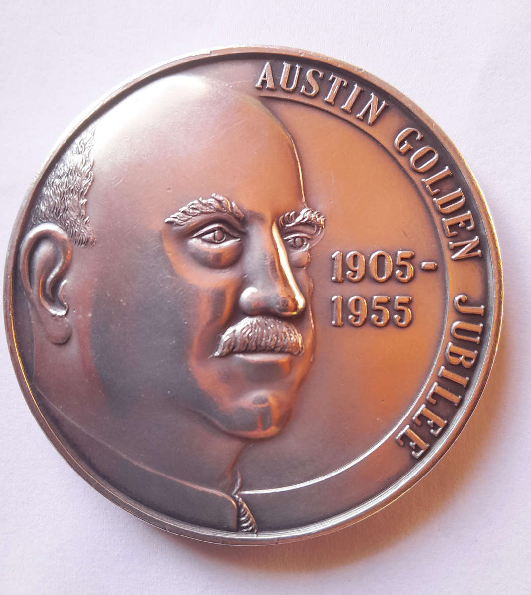 AUSTIN GOLDEN JUBILE 1905-1955 SOUVENIR MEDAL IN BOX