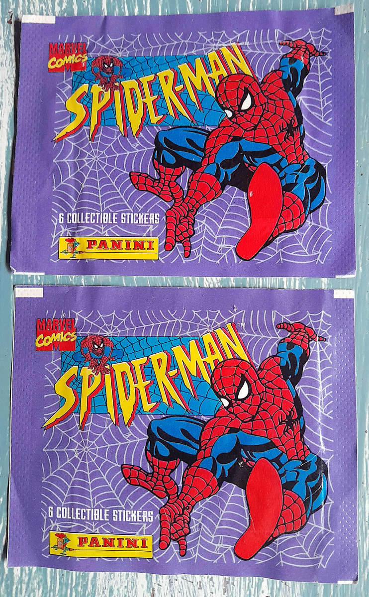 50 X Spiderman Panini Marvel SEALED sticker PACKS - 1995
