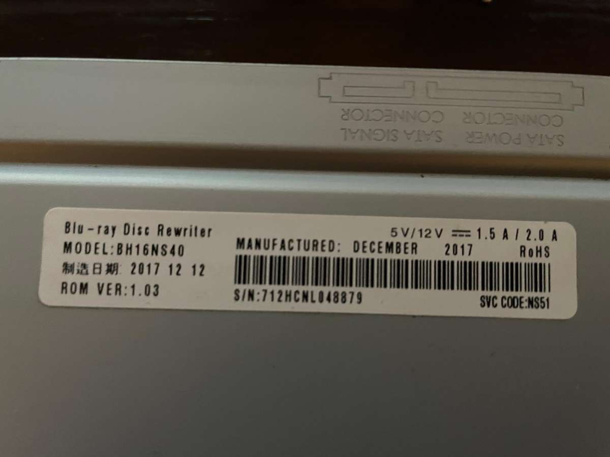 LG Internal SATA 16x Blu-ray Disc Rewriter BH16NS40