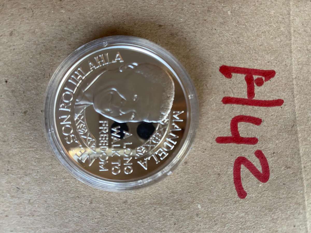 1995 SA Silver long walk to freedom coin - 1995 and 2007 rugby