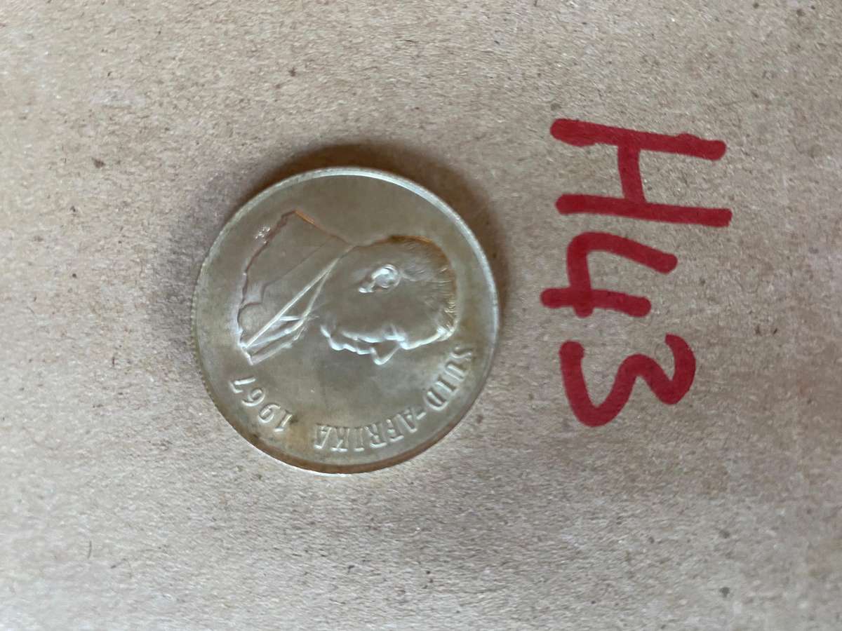 1967 South Africa UNC Silver R1 coin - Verwoerd