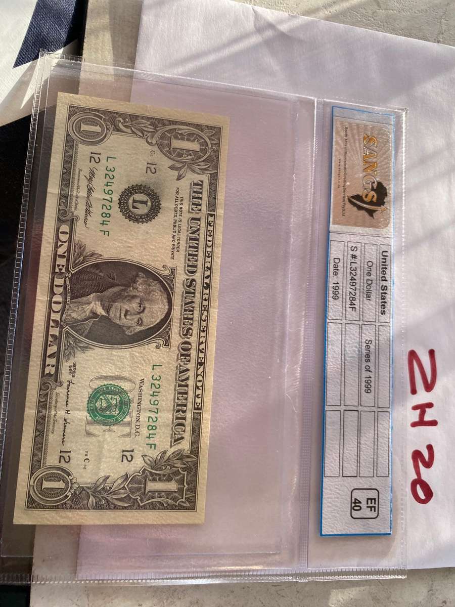 United States -  One Dollar 1999 Series - SANGS graded EF 45