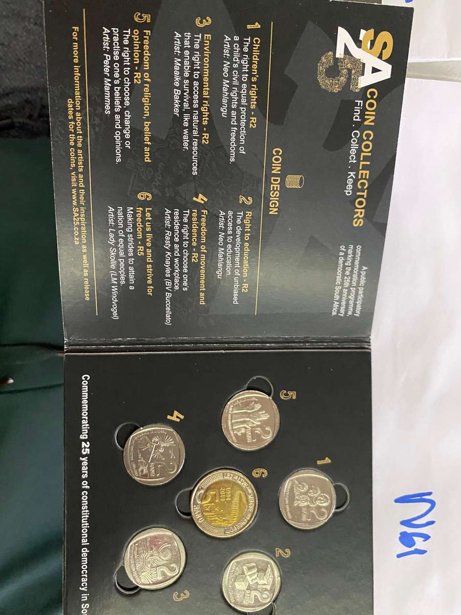 South Africa 25 Years of constitutional democracy - R2 and R 5-coin set