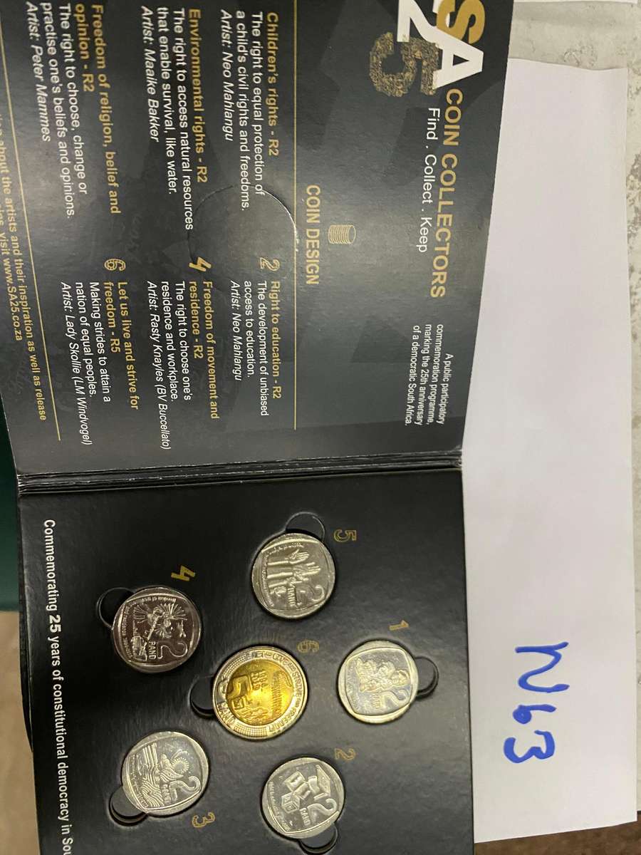 South Africa 25 Years of constitutional democracy - R2 and R 5-coin set