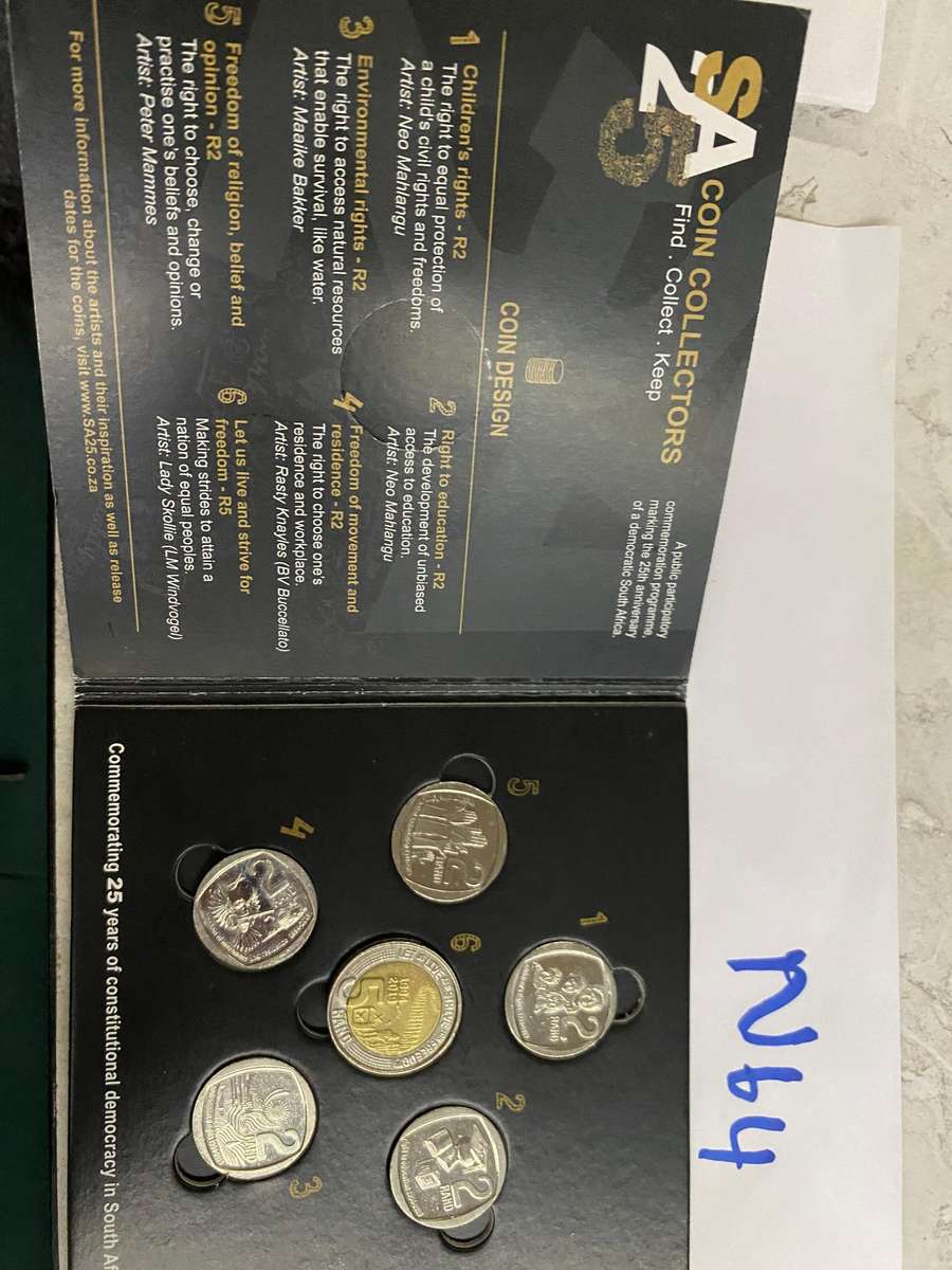 South Africa 25 Years of constitutional democracy - R2 and R 5-coin set