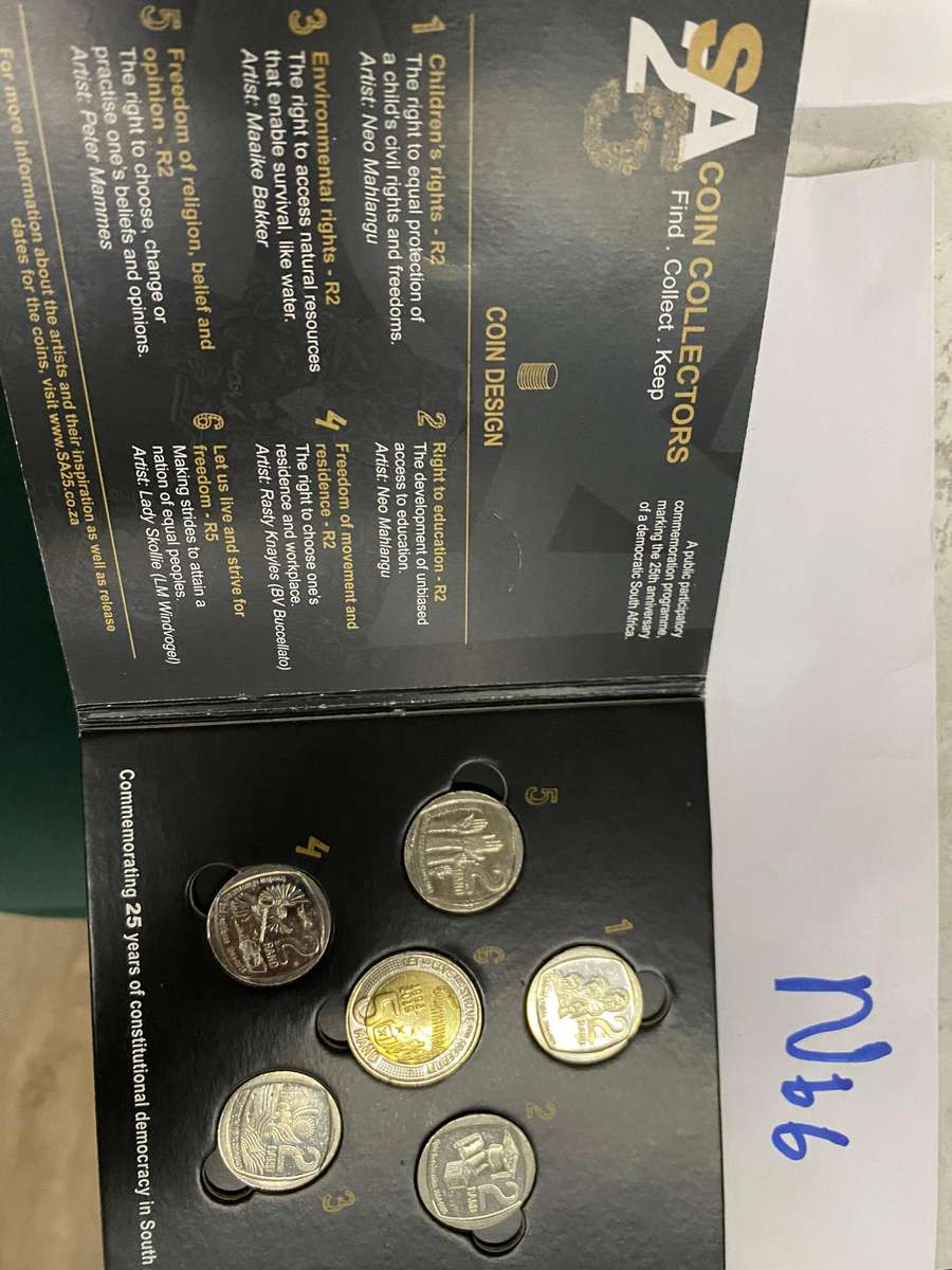 South Africa 25 Years of constitutional democracy - R2 and R 5-coin set