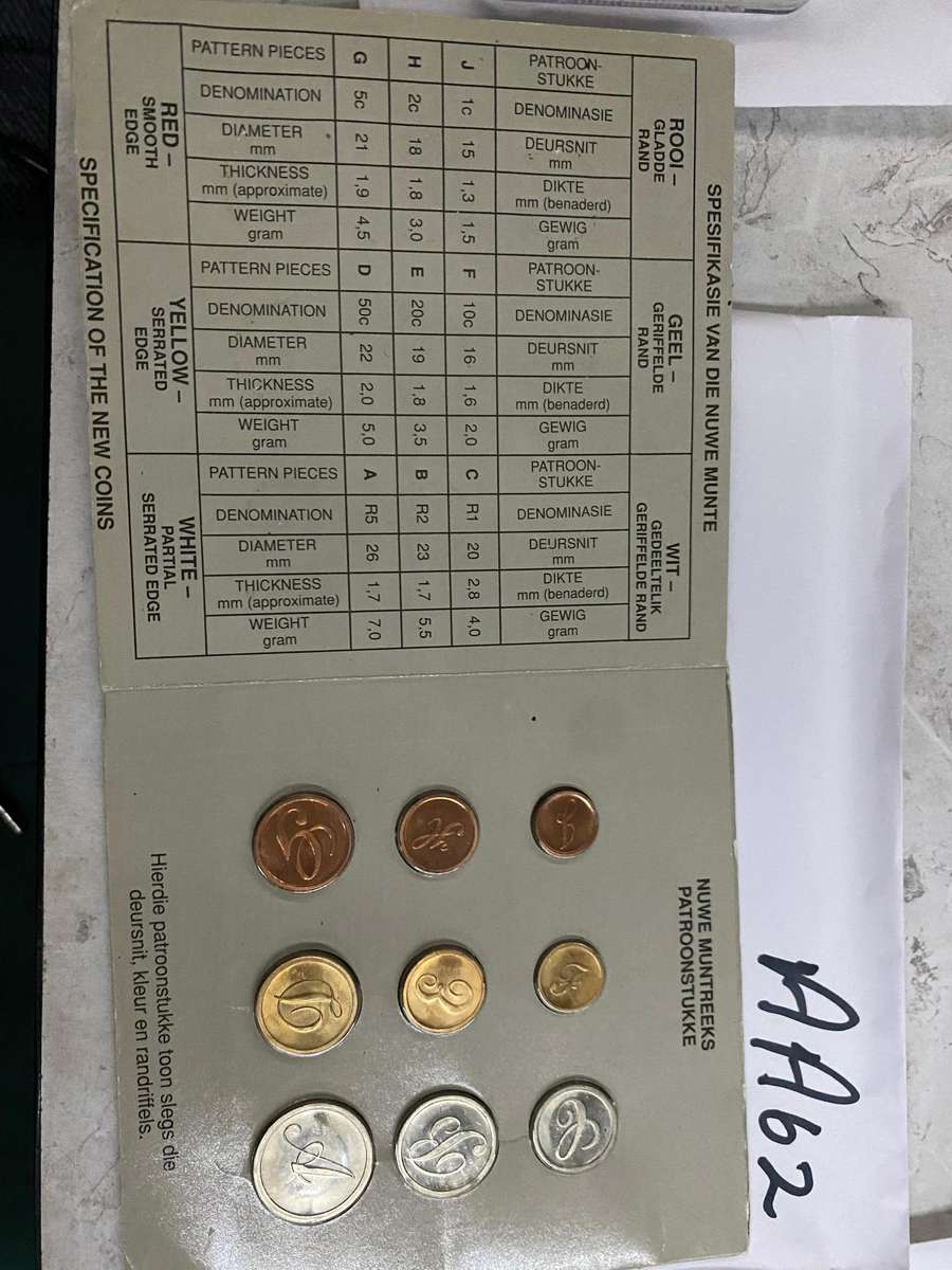 South Africa Munt Pattern coin set