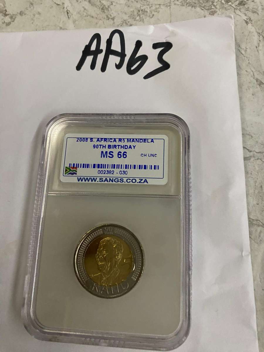 2008 South Africa Mandela R 5 Graded MS 66 - SANGS