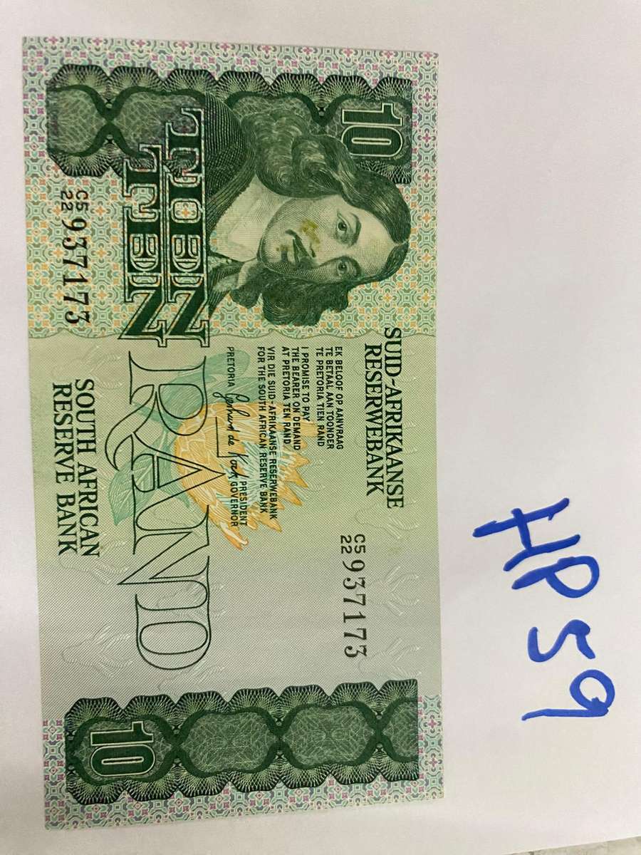 Great AU/UNC South Adrica R10 bank note - Gerhard de Kock