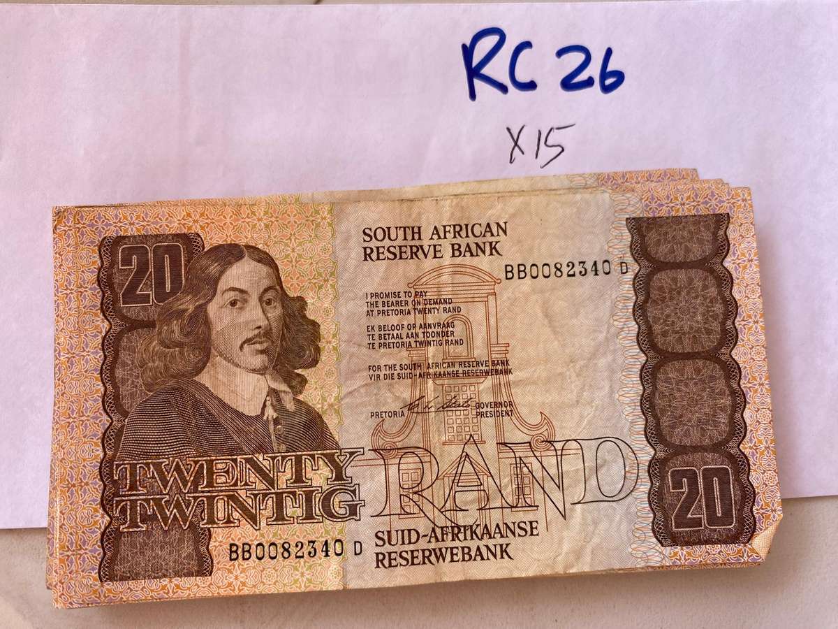 15 x South Africa R20 notes, Stals - One bid take all