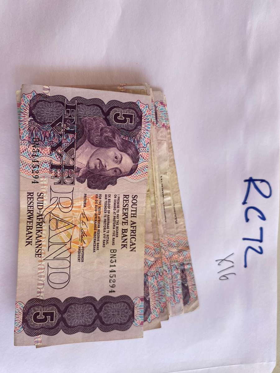 Great looking R5,00 bank notes x 16 - CL Stals