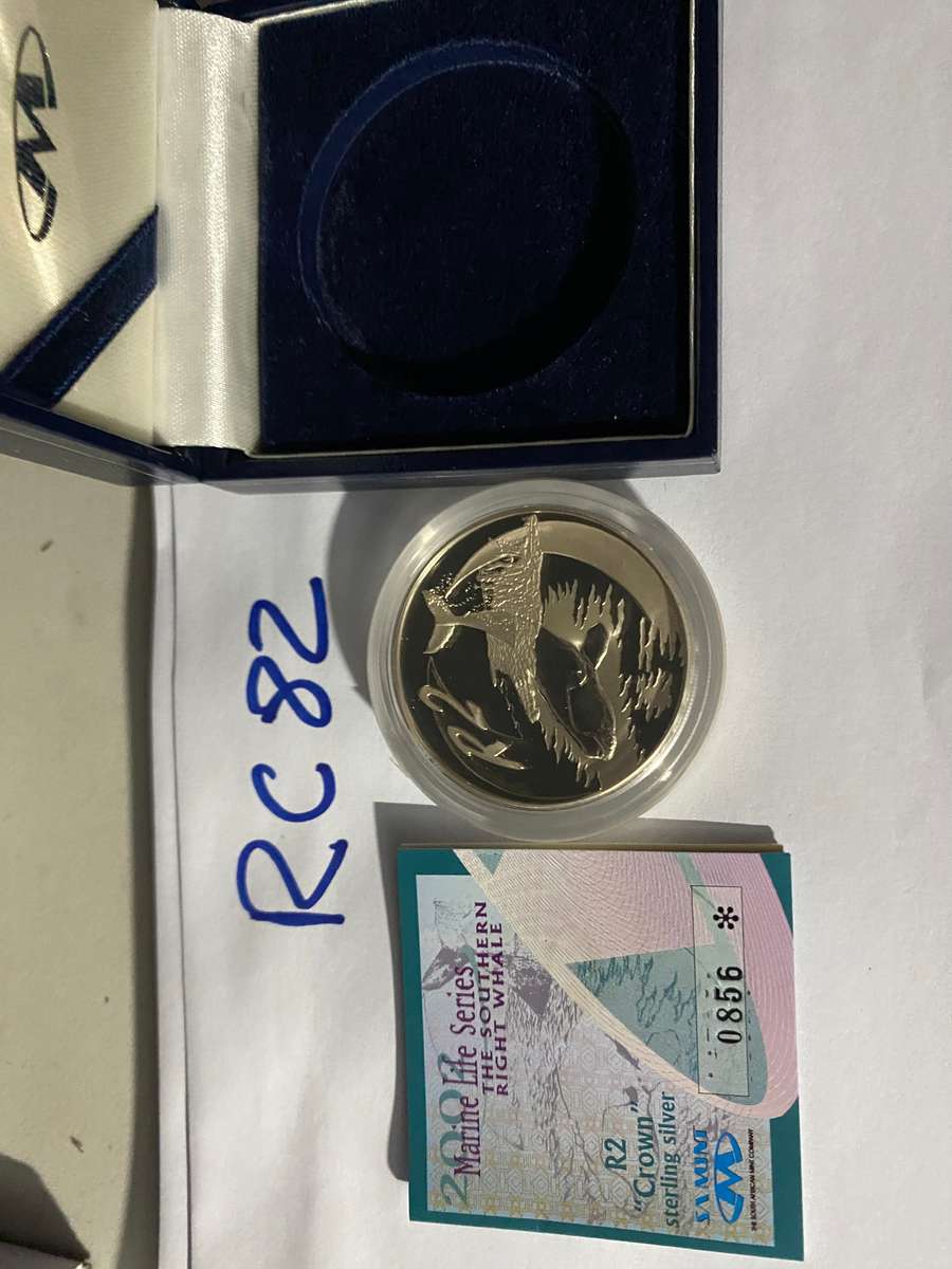2002 South africa Silver R2 Proof - with Certificate - Marine Series - The Southern Right Whale