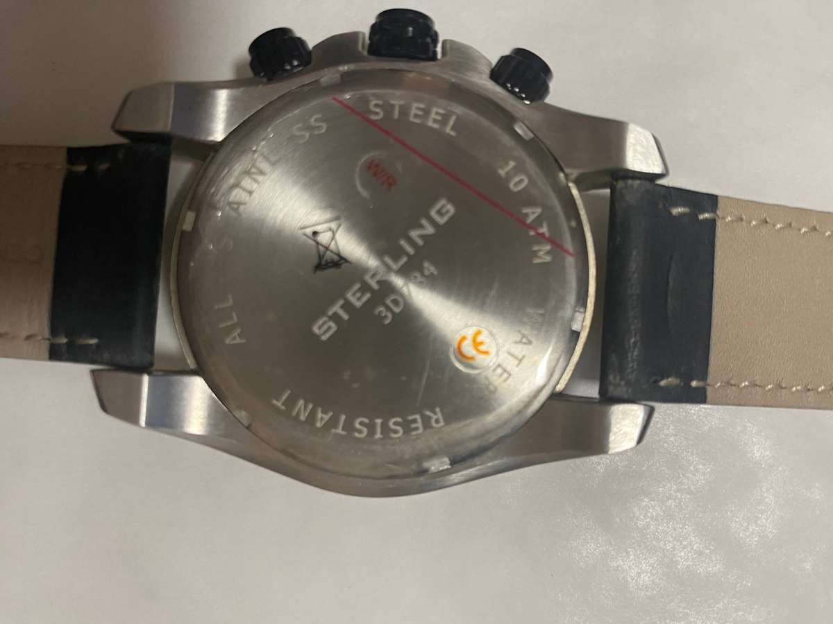 High Value EXCELLENT - Sterling men's quartz chronograph watch, model 3D784 See pictures below