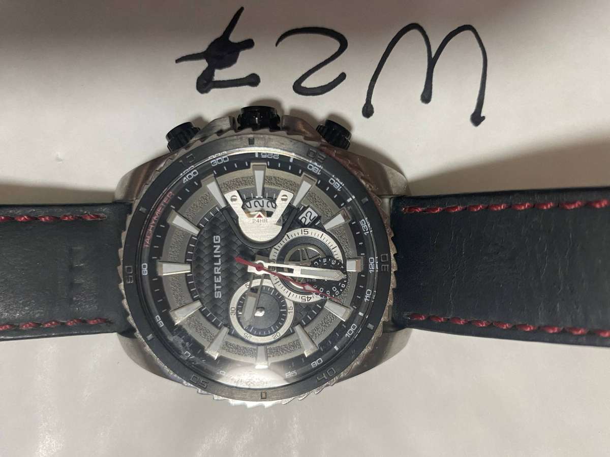 High Value EXCELLENT - Sterling men's quartz chronograph watch, model 3D784 See pictures below