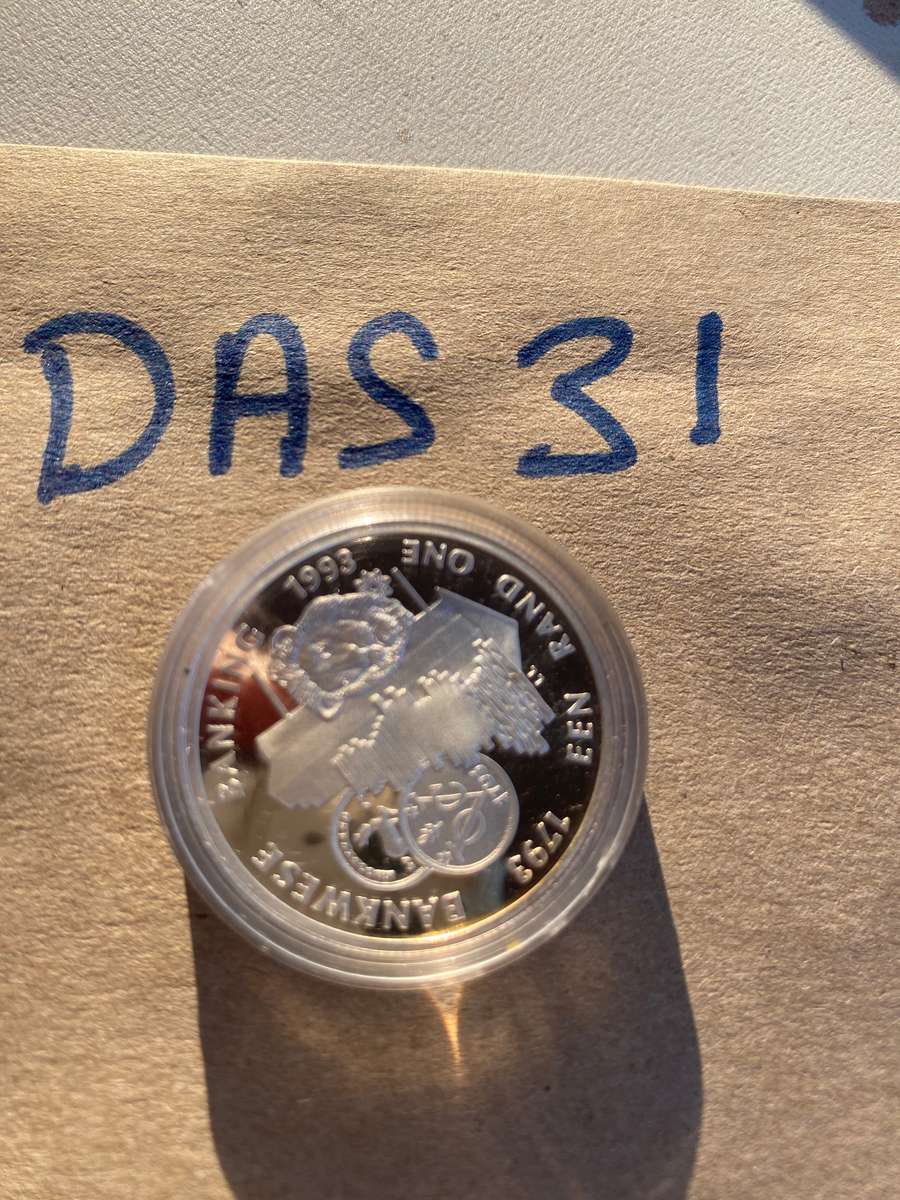 1993 South Africa Silver R1 - Banking/Bankwese - Proof coin. SAM Box