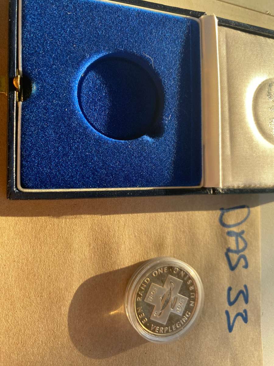 1991 South Africa silver Proof R1 - Verplegig/Nursing IN SAM BOX