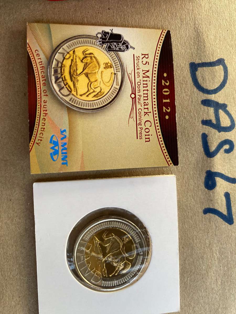 2012 South Africa - Struck with Oom Paul munt press, R5 with cert and in SAM Box