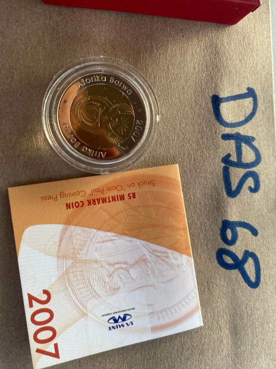 2007 South Africa, Struck on Oom Paul Coining Press R5 with cert and in SAM box