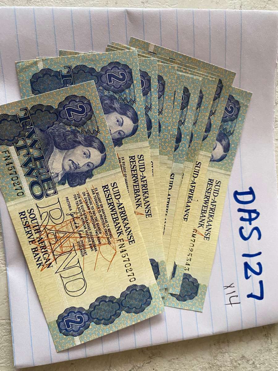 14 x UNC South Africa - Gerhard de Kock R2 Bank notes