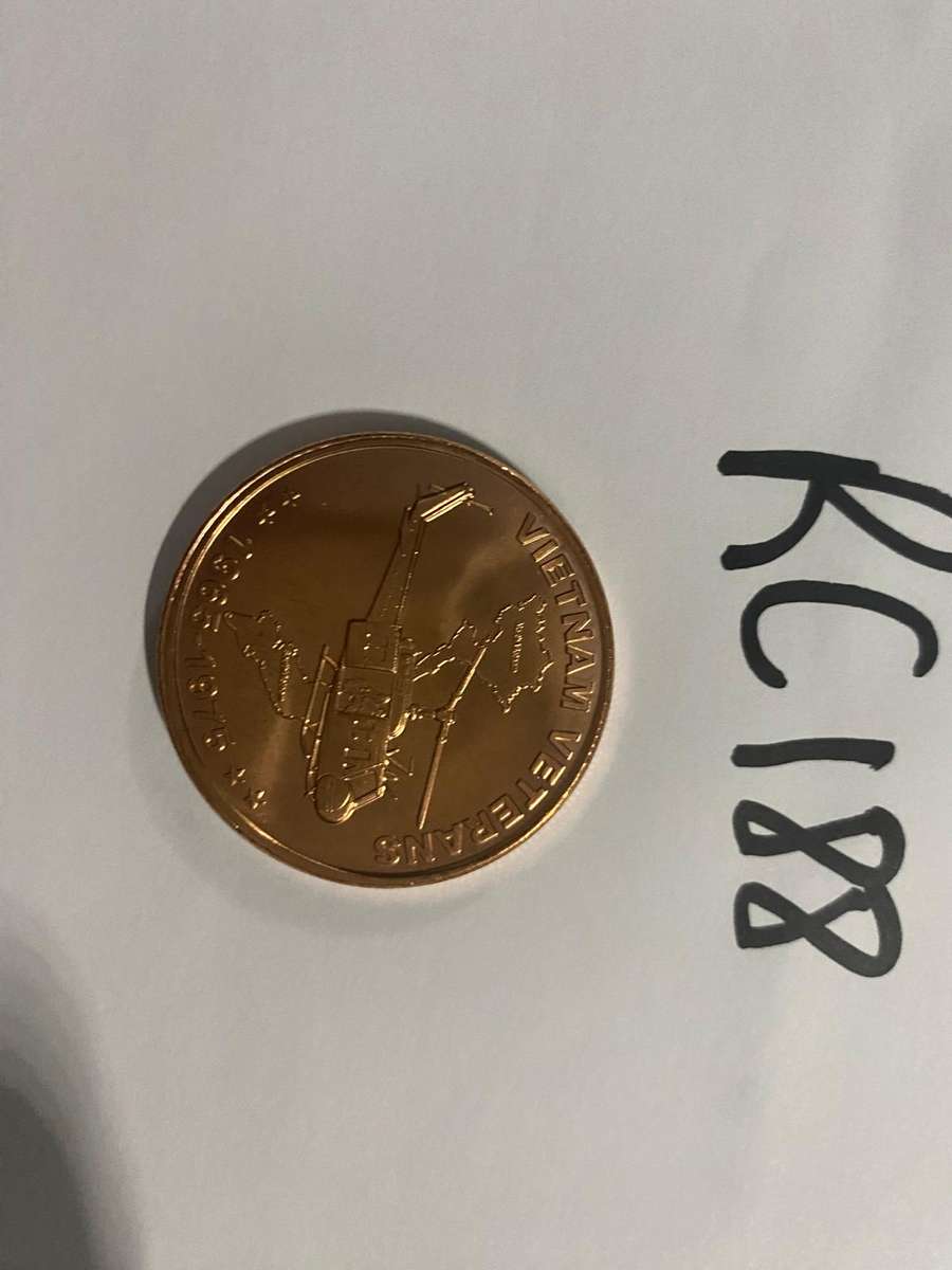 12 x 1 Ounce Pure copper coins - Vietnam Veterans. - Bid per coin - UNC