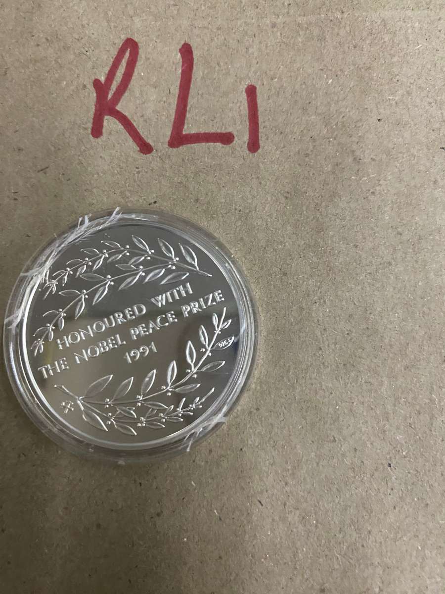 NOt seen Proof 1991 Nobel Price silver coin - Democracy and Human rights - In Capsule
