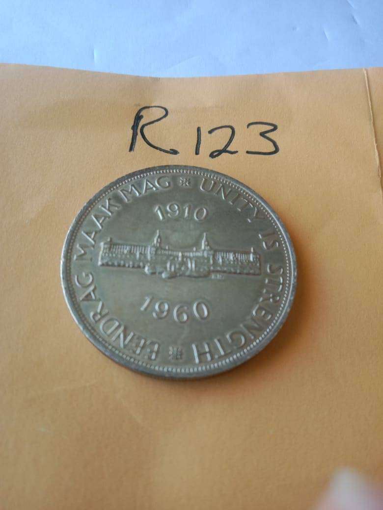 1960 SA Union Silver 5 Shillings