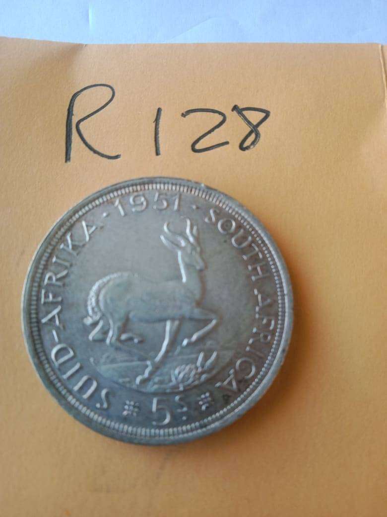 1951 SA Union Silver 5 Shillings/Crown