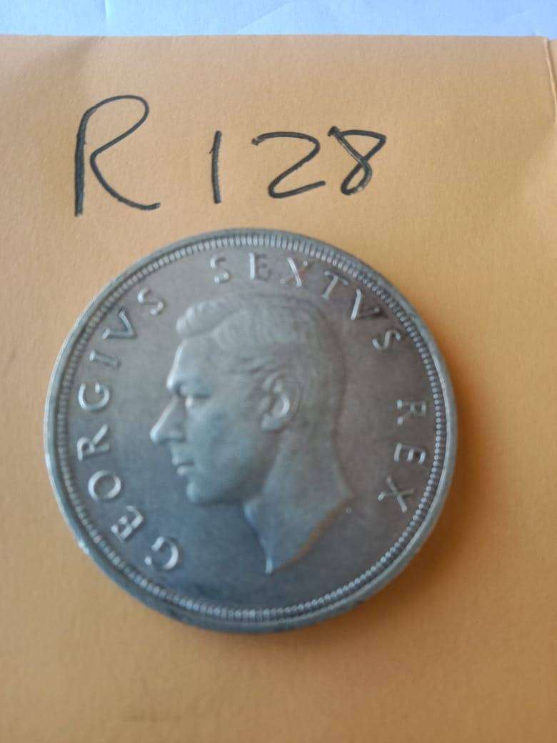 1951 SA Union Silver 5 Shillings/Crown
