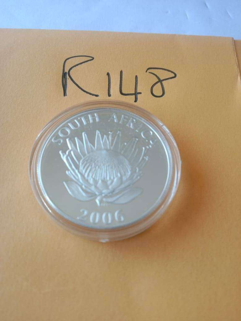2006 SA Silver Proof R1 - Desmond Tutu - Protea Series - Capsulated