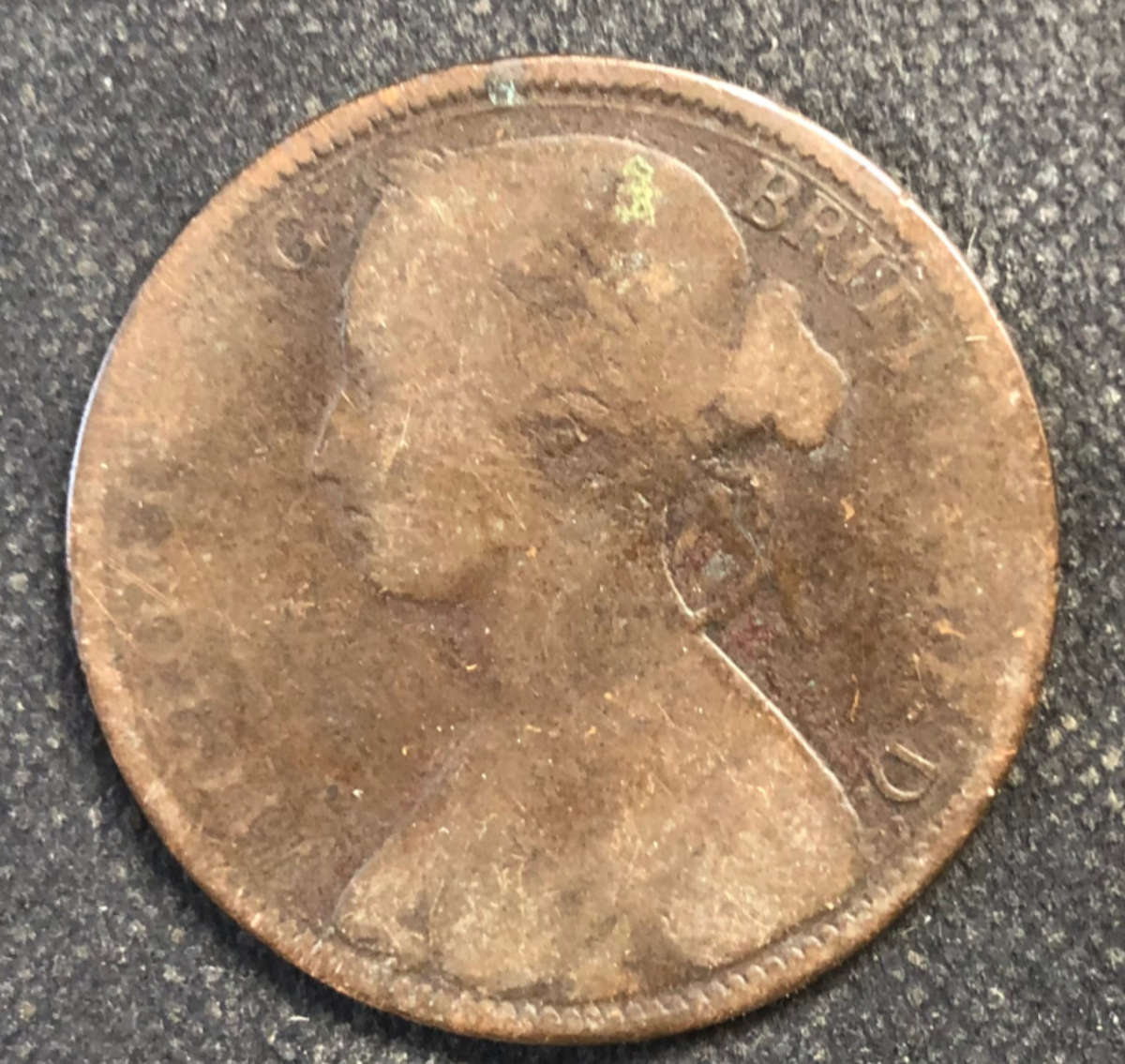 PENNY BRITISH 1867 VICTORIAN WITH YOUNG HEAD