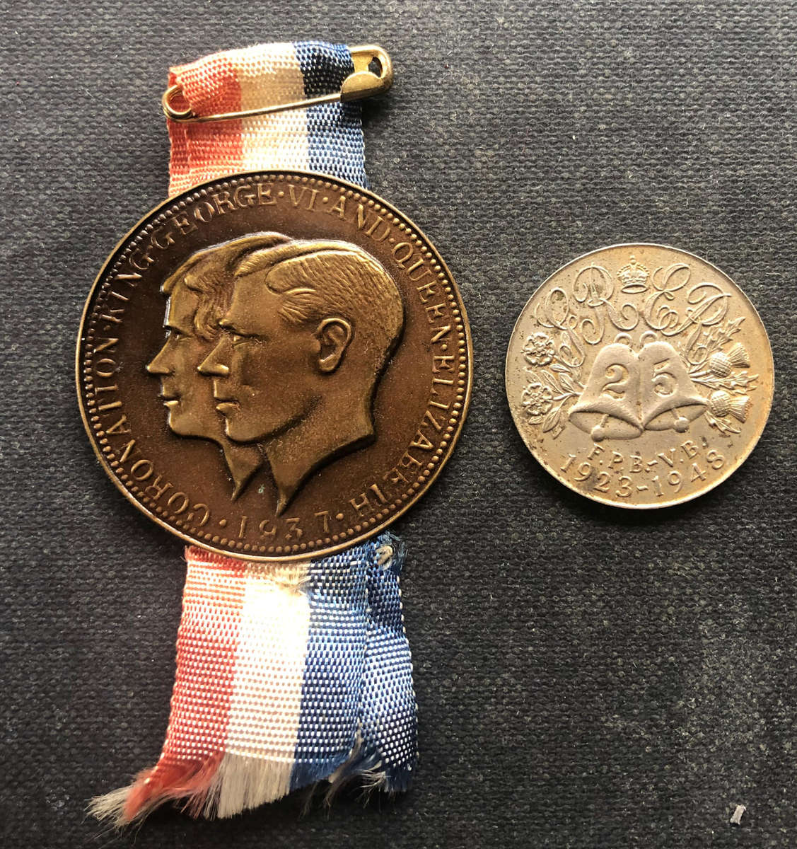 MEDAL Coronation 1937 and 25 Year Anniversary F.P.B/ V.B. 1923-1948