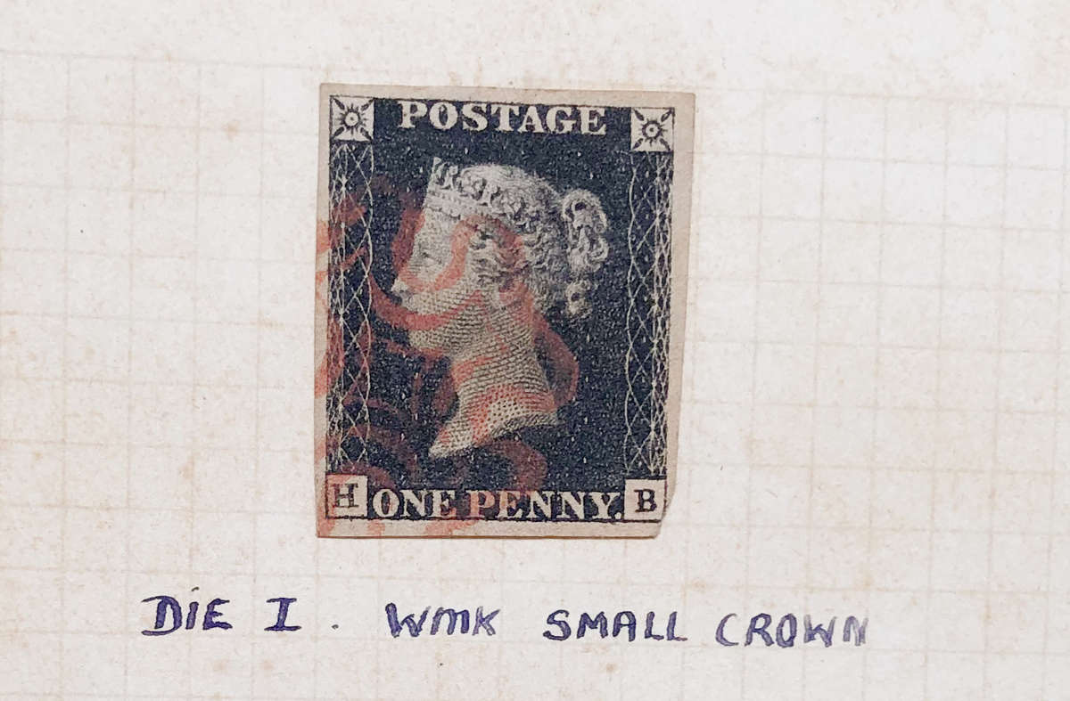 STAMP PENNY BLACK DIE 1 WITH SMALL CROWN