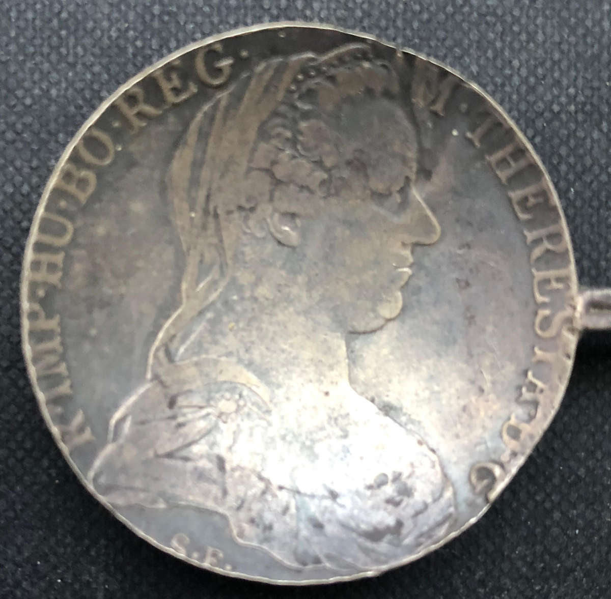 SILVER COIN AUSTRIA QUEEN MARIA THERESIA SPOON LATE 1700`S