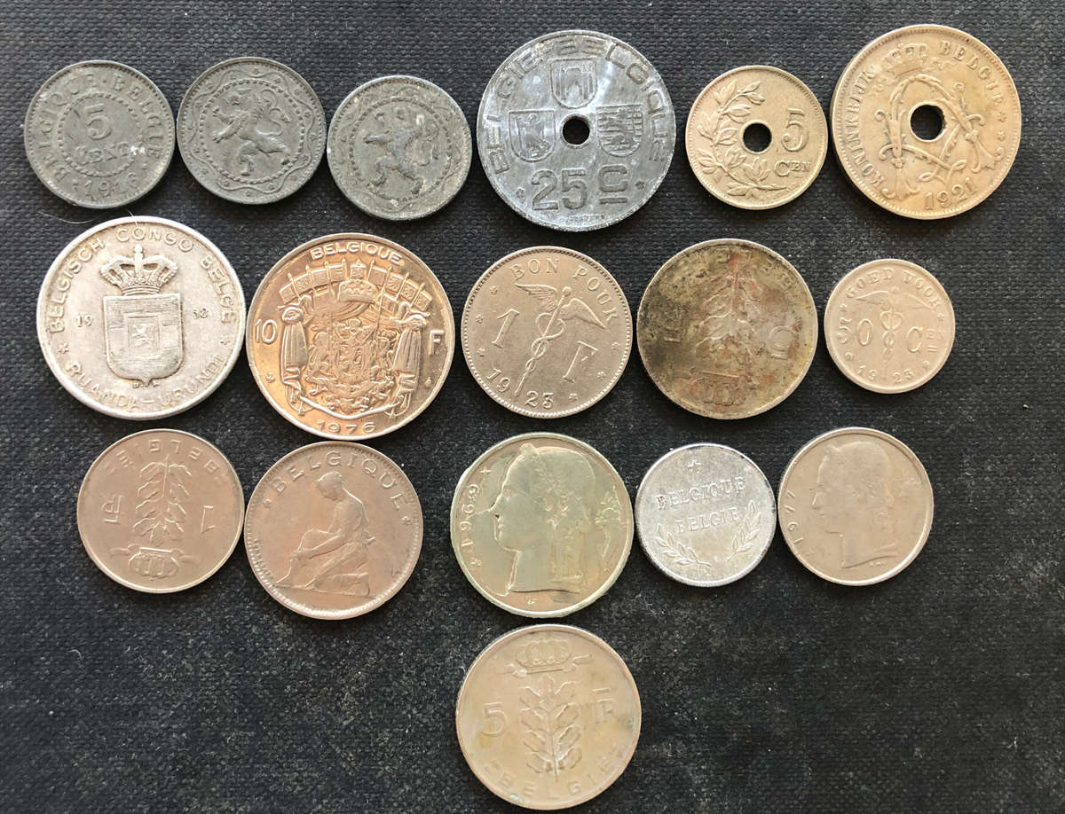BELGIUM FROM 1916 COLLECTION OF 17 COINS
