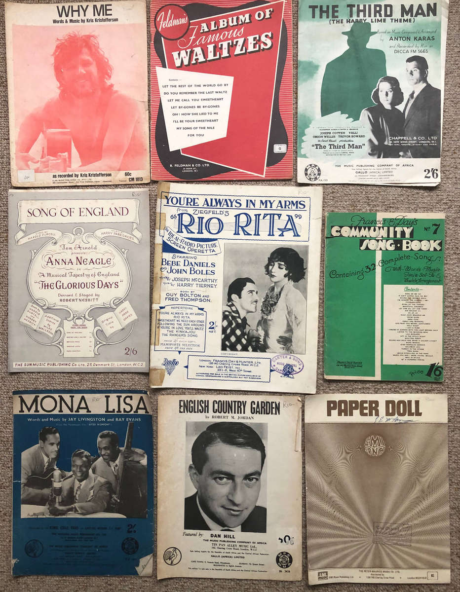 Sheet Music Collection of 52 Items as Listed