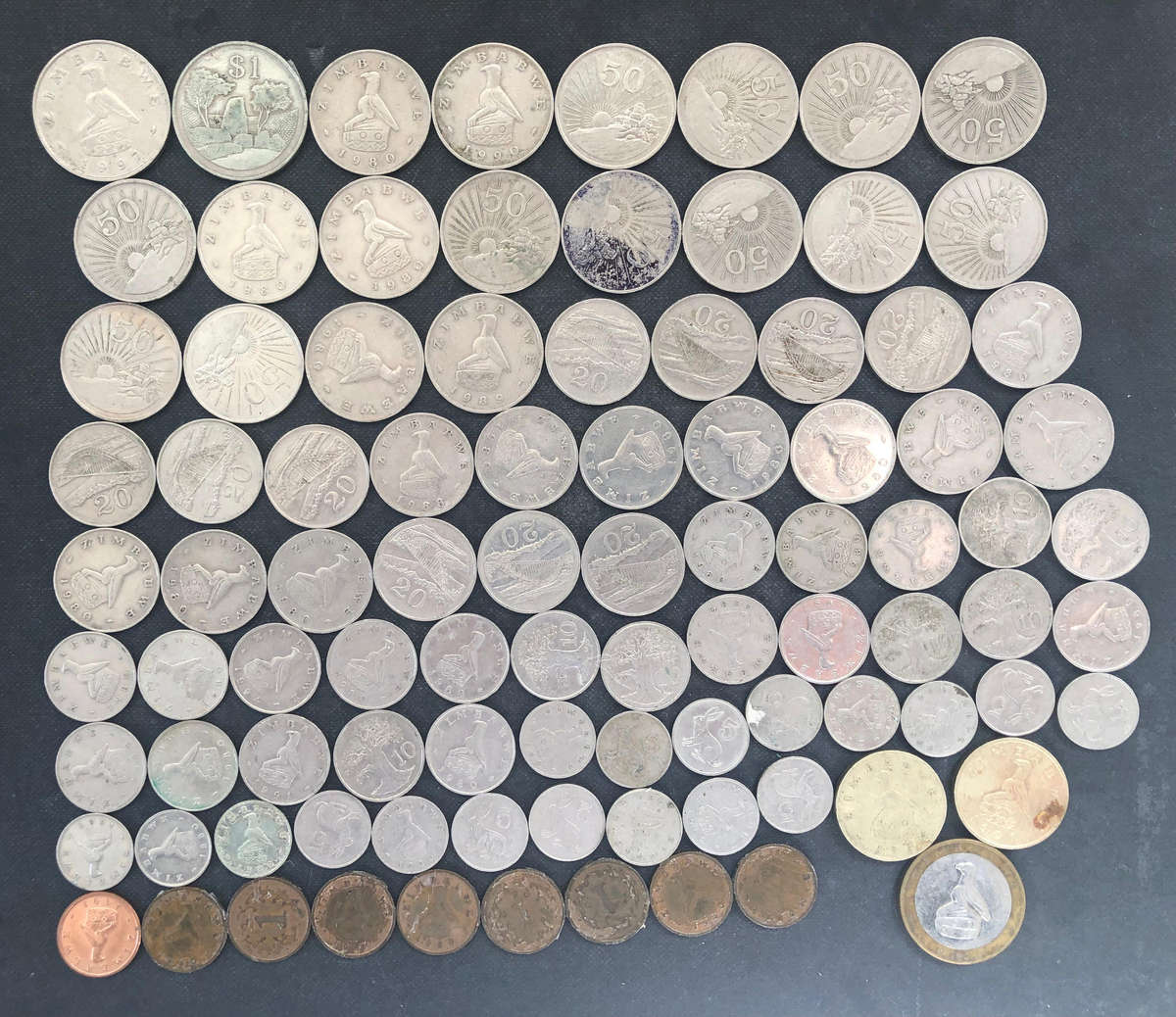 ZIMBABWE $5 $2 $1 50 cents 20 cents 10 cents 5 cents 1 cent 93 Coins