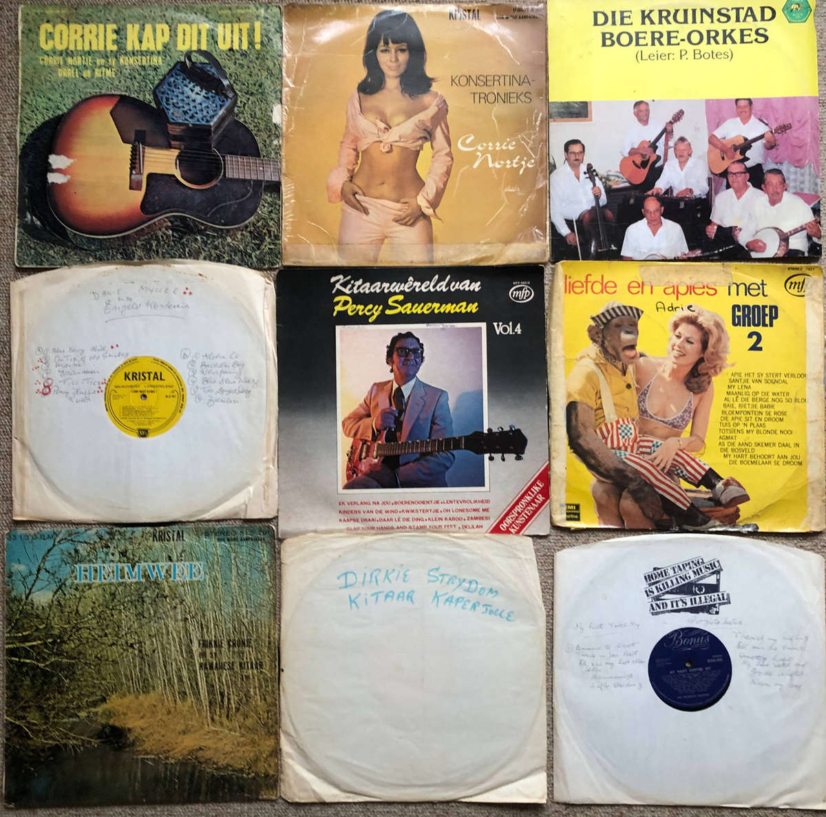 Versameling van vier en dertig Afrikaanse Langspeel-vinielplate