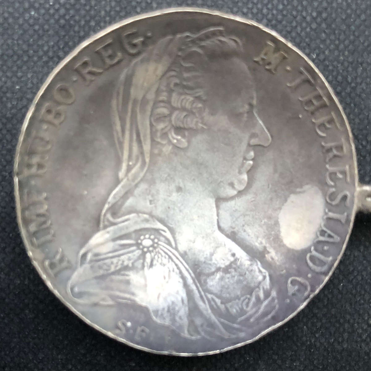 SILVER COIN AUSTRIA QUEEN MARIA THERESIA SPOON LATE 1700`S