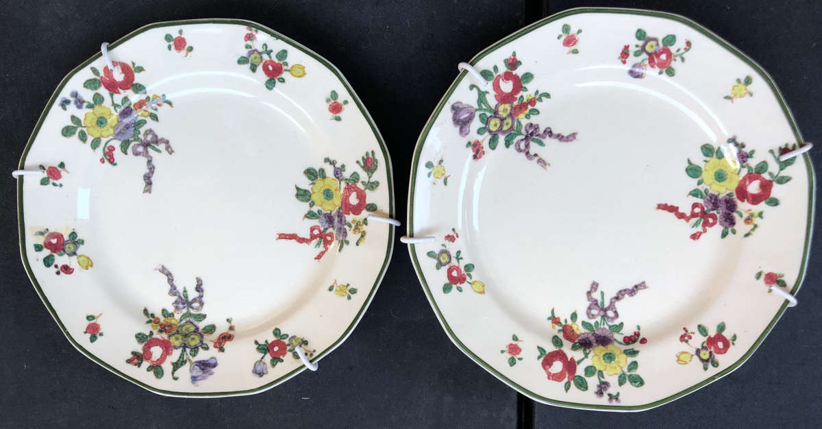 ROYAL DOULTON OLD LEEDS SPRAYS PAIR OF PLATES