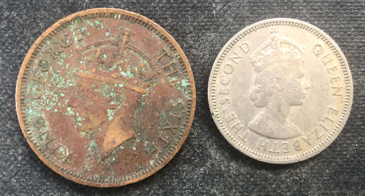 SEYCHELLES Half Rupee 1954 5 Cents 1948 Low Mintage