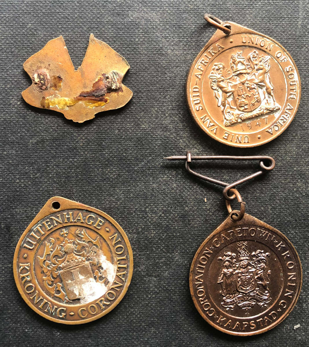 MEDAL 1953 Coronation Uitenhage Cape Town 1947 Royal Visit and Enamel Badge