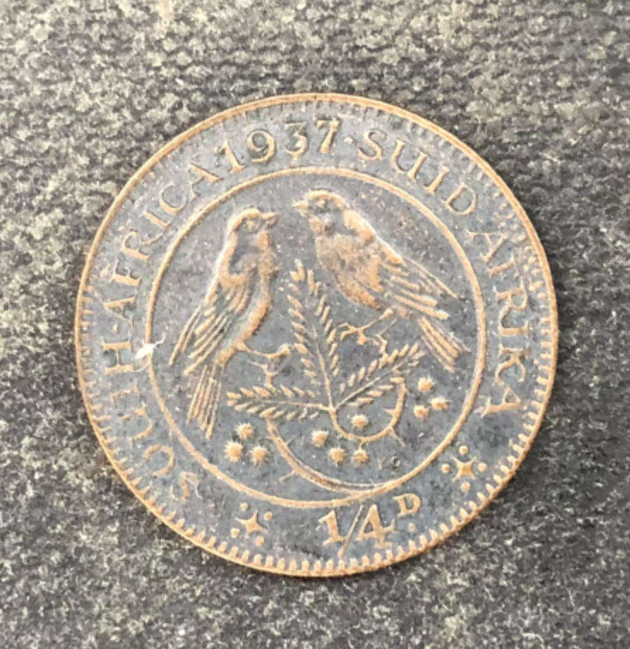 FARTHING QUARTER PENNY 1937 SOUTH AFRICA LOW MINTAGE
