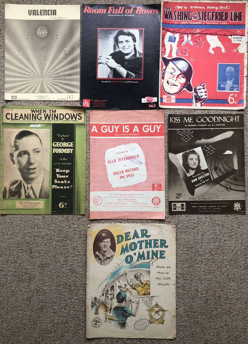 Sheet Music Collection of 52 Items as Listed