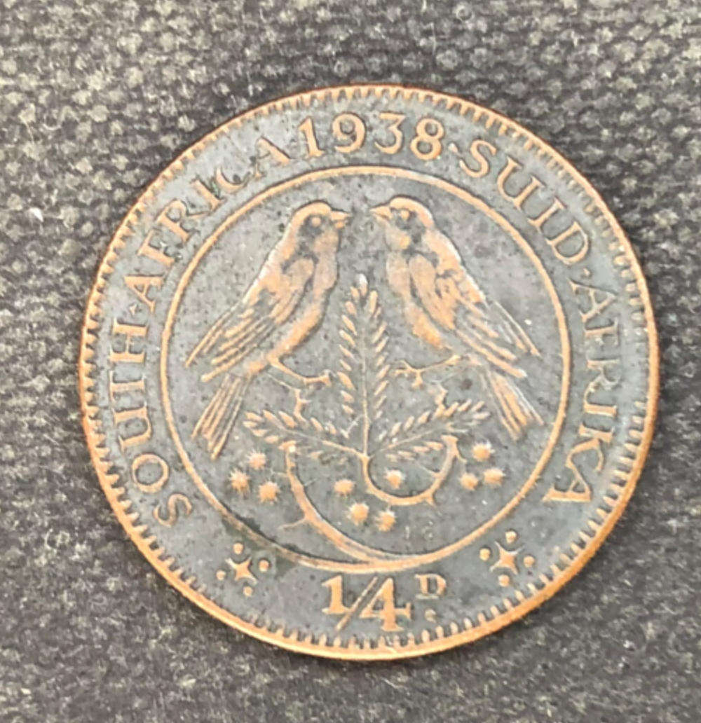 FARTHING QUARTER PENNY 1938 SOUTH AFRICA LOW MINTAGE