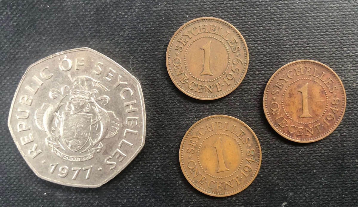 SEYCHELLES 5 Rupees 1977 1 Cent 1948 1959 Low Mintage