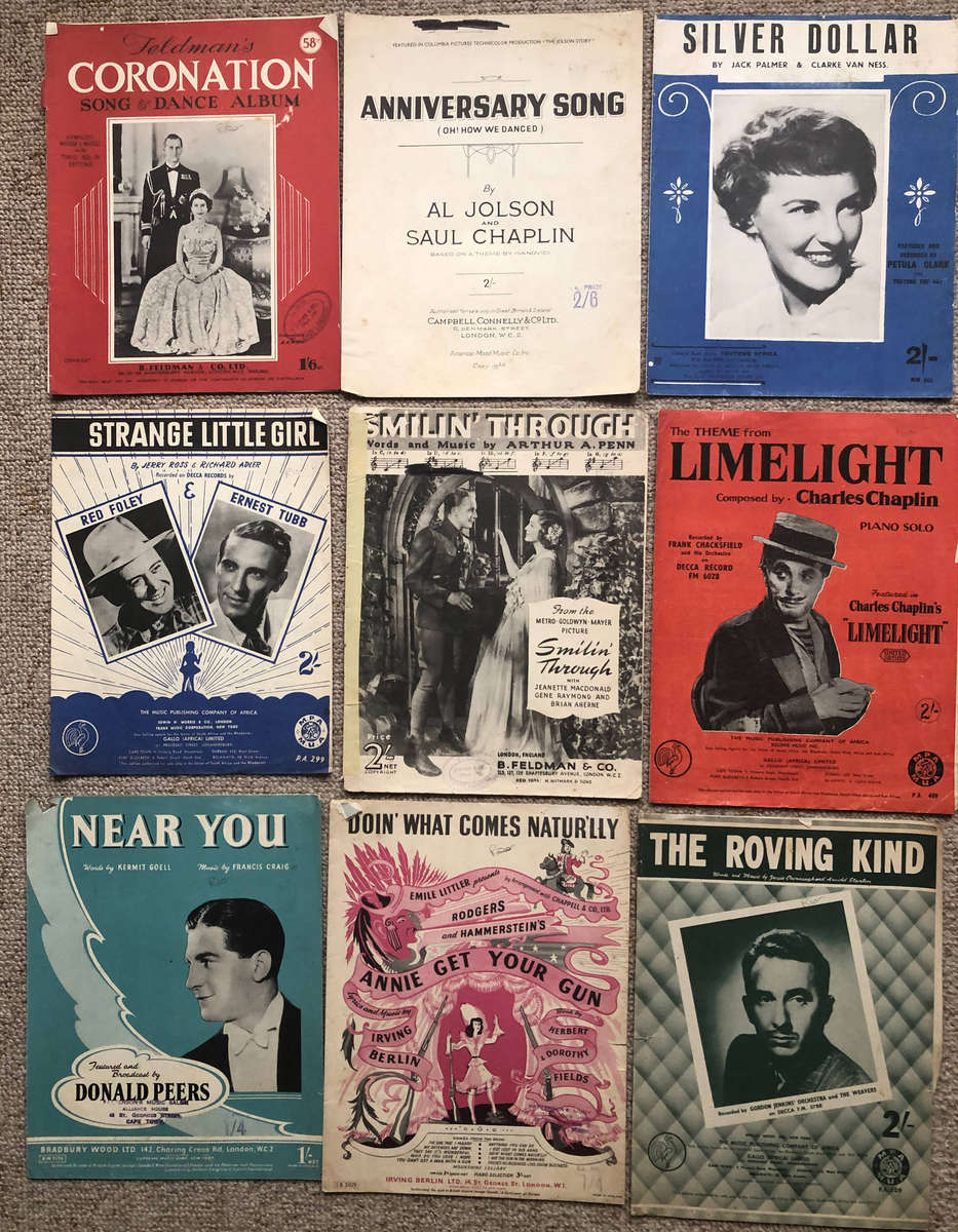 Sheet Music Collection of 53 Items as Listed